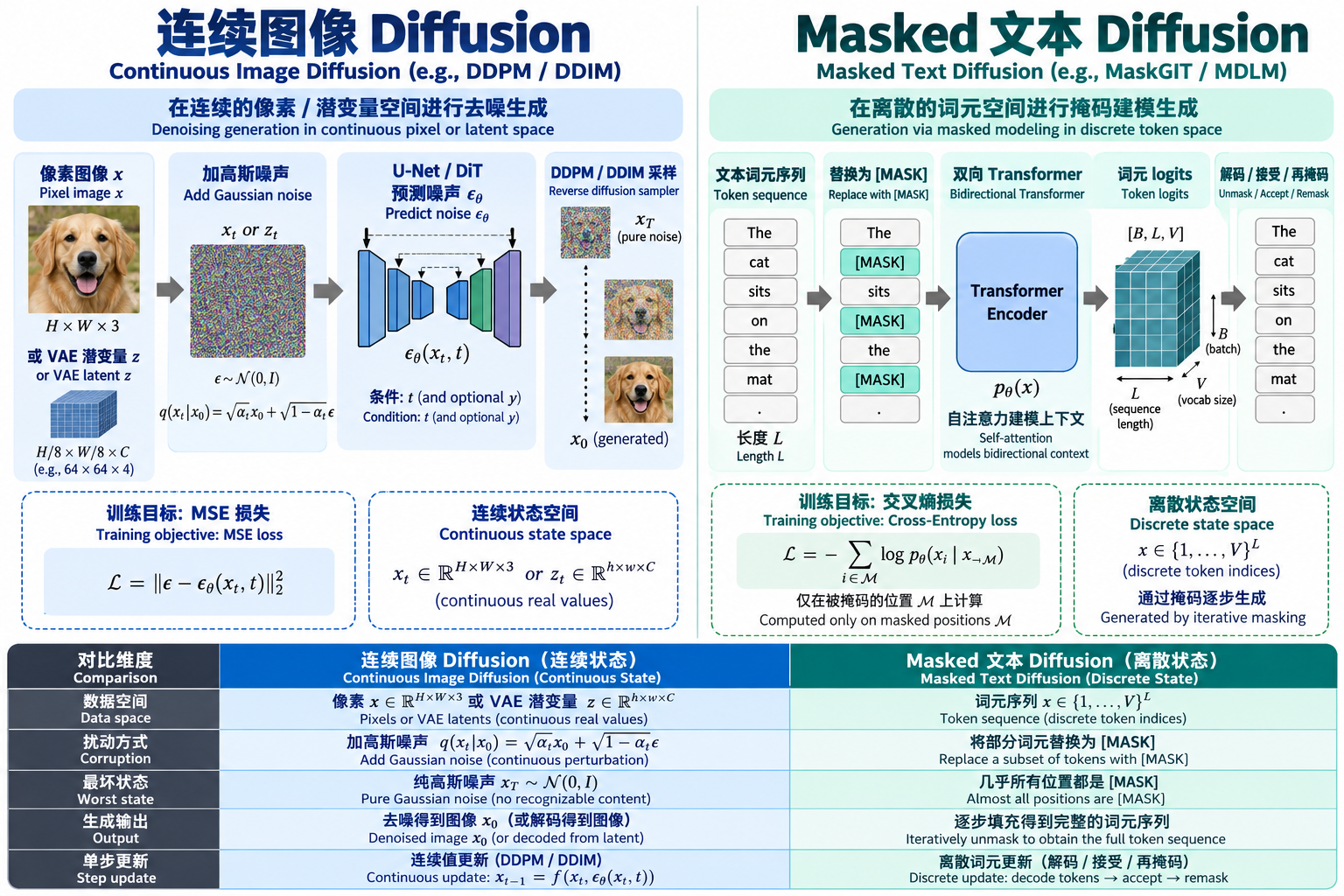 图像与文本Diffusion对比